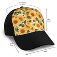 thumbnail image 2 of Yiaed Green Leaf Sunflower Print Baseball Cap Dad Hat Polo Style Plain Blank Adjustable Size, 2 of 5