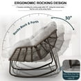 thumbnail image 4 of Outdoor Papasan Rocking Chair, Patio Oversized Wicker Egg Rocking Chair, Indoor & Outdoor Comfy Rocker Chair with Thick Cushion, Modern Lounge Chair for Front Porch, Garden, Backyard, Beige, 4 of 7