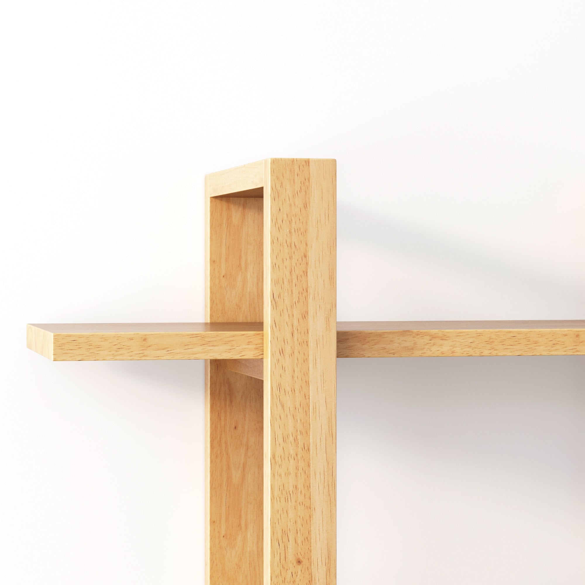 Nathan James Benji Floating Wall Book Shelves, 3-Tier Display Shelf, Decorative Modular Shelf in Solid Wood, Natural Brown