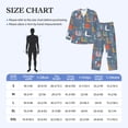 thumbnail image 2 of Mens Pajamas Set, Cute Snail Doodle Button Down Long Sleeve Loungewear Sleepwear Pjs sets for Men, 2 of 5