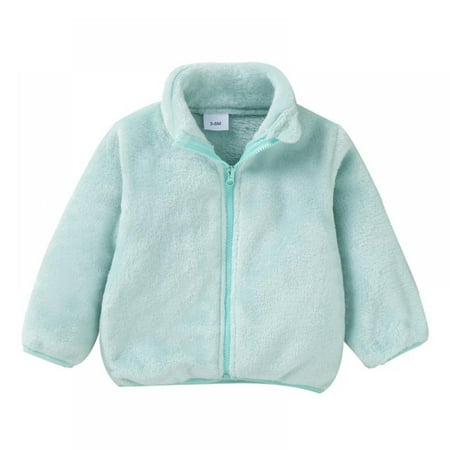 

Baby Boys Girls Toddler Hooded Jacket Fleece Hoodie Winter Warm Solid Color Coat