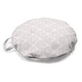 thumbnail image 1 of Damask Round Floor Cushion with Handle, Monochrome Royal Ornaments Continuous Simplistic Illustration, Decorative Pillow for Living Room & Dorms, 18" Round, Pale Eggshell and White, by Ambesonne, 1 of 4