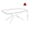 thumbnail image 5 of GZXS Modern Glass Coffee Table for Living Room, Clear Tempered Glass Top with Sleek Silver Metal Legs, 39" Rectangle Accent Table, 5 of 7
