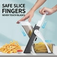 thumbnail image 3 of ONCE FOR ALL Mandoline Trancheuse Alimentaire, Trancheuse de Légumes en Acier Inoxydable Réglable, Coupe-Oignons Pommes de Terre Ail Concombre Multifonction pour Cuisine, Gris, 3 of 9