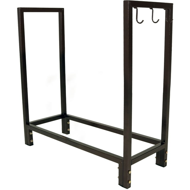 Sunnydaze Indoor/Outdoor Powder-Coated Steel Fire Pit or Fireplace Firewood Log Rack Holder - 30" - Bronze