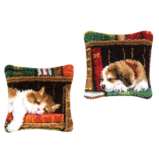 Kits de gancho de pestillo Hugo para DIY Funda de Almohada para Sofá 43CM gato + perro
