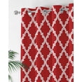 thumbnail image 2 of Red Thermal Insulated Blackout Curtains for Bedroom 36 Length Moroccan Geometric Abstract Room Darkening Curtain 1 Panel Grommet Window Curtain Drape for Living Room Nursery Room, 2 of 7