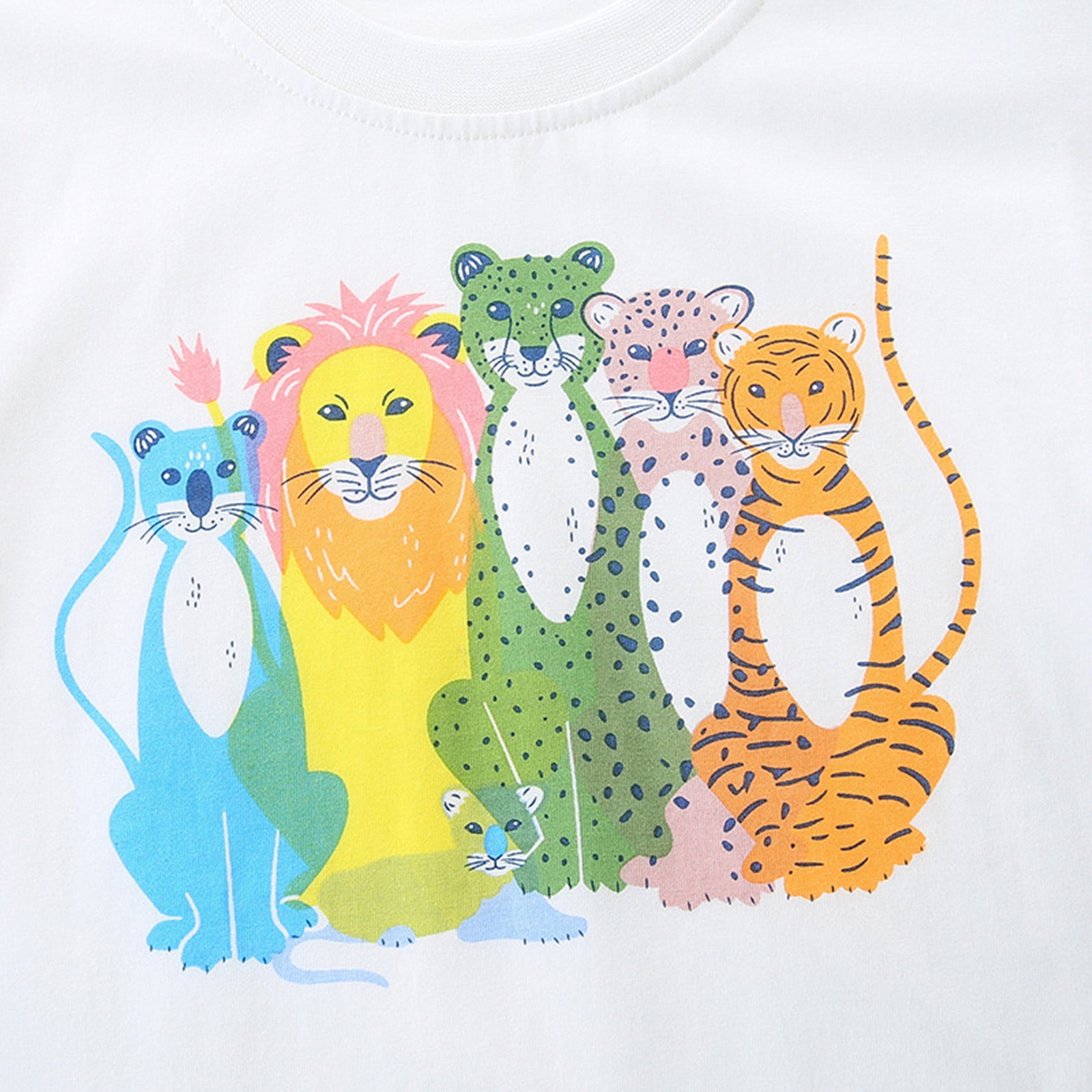 Odeerbi 2-7Y Kids Boys Lion Graphic Cotton T-Shirt Cute Print