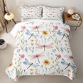 thumbnail image 2 of Homewish Spring Garden Floral Twin Quilt Set,Girls Flower Dragonfly Twin Coverlet Set,2-Piece, 2 of 7