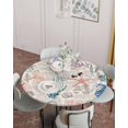 thumbnail image 4 of Ocean Starfish Shell Marine Life Fitted Round Tablecloths Elastic Edged Table Covers 36"-44",Watercolor Undersea World on Retro Waterproof Dining Room Kitchen Table Cloth for Holiday Party Tables, 4 of 8