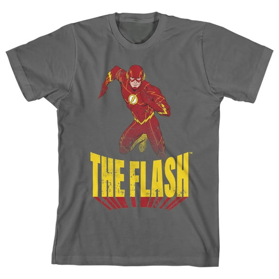 Flash Superspeed Run Boy's Charcoal T-shirt-Medium