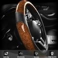 thumbnail image 4 of XUKEY Car Steering Wheel Cover Carbon Fiber Wood Grain Universal 14.5" to 15", 4 of 8