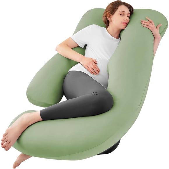 Almohada Maternal en Forma de U Sasttie 65" para Posicionamiento Corporal y Enfriamiento