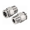 thumbnail image 3 of 1 PC PC 304 Hilo de acero inoxidable Hilo neumático Acoplamiento rápido 1/8 "1/4" 3/8 "1/2" BSP Conector de manguera de hilo externo 4mm-16mm, 3 of 4
