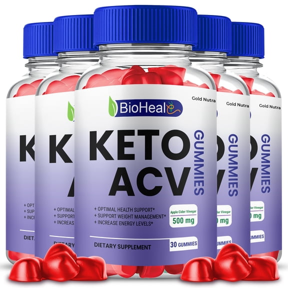 (5 Pack) BioHeal Keto ACV Gummies, Apple Cider Vinegar, Max Strength, 5 Month Supply Dietary Supplement, Made in USA