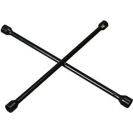 Torin 16-Inch Cross-Shaped Metal Tire Lug Wrench with 4-Size Versatility