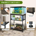 thumbnail image 3 of Fish Tank Stand for 10-20 Gallon Aquariums Heavy Duty Adjustable Height Double Tier Steel Structure Sturdy Design Reptile Cage or Tank Storage Cabinet, Black, 3 of 6