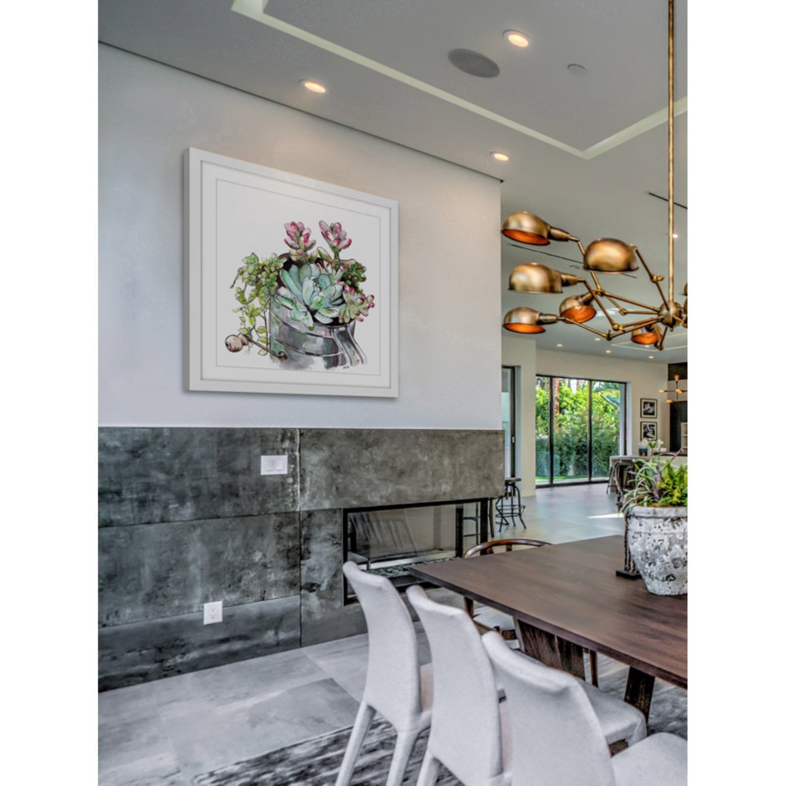 Marmont Hill "Succulents" by Rachel Byler Framed Painting Art Print