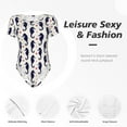 thumbnail image 4 of Vsdgher Hippocampes et Cœurs Ensemble Justaucorps à Manches Courtes pour Femmes, Justaucorps une Pièce Aguichant Col Rond Shapewear Contrôle du Ventre-Grand, 4 of 7