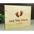 thumbnail image 3 of Custom Baby Shower Guestbook Wood Engraved Foot Print Photo Album Custom Scrapbook, 3 of 6