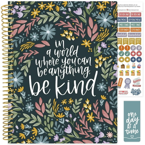 bloom daily planners 2026 Planner (January to December) - 8.5†x 11†Weekly & Monthly Dated Agenda Organizer Book with Stickers & Tabs - Flexible Soft Cover - Be Kind