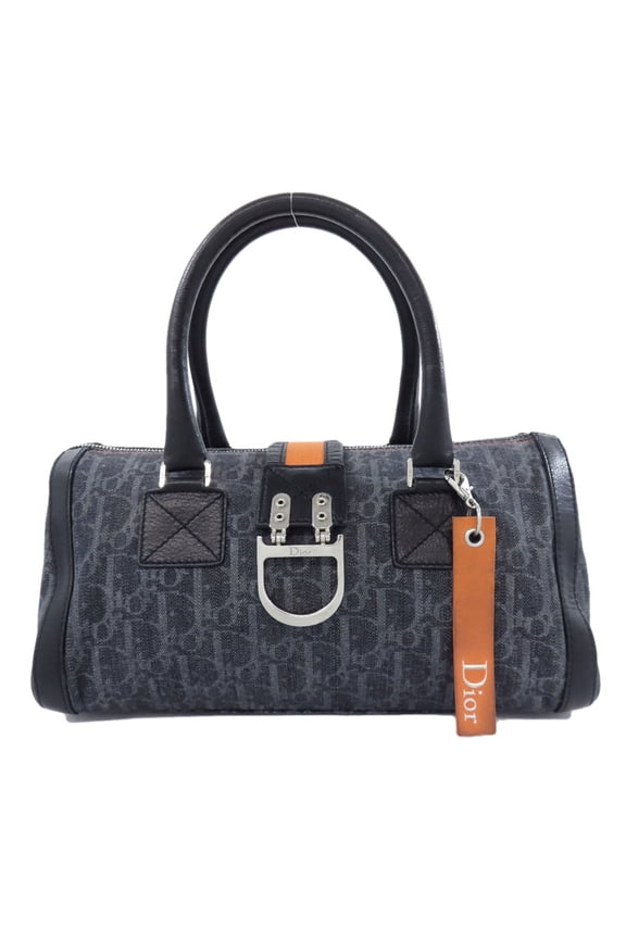 Pre-Owned Christian Dior Trotter Pattern Handbag, Canvas/Leather, Women's