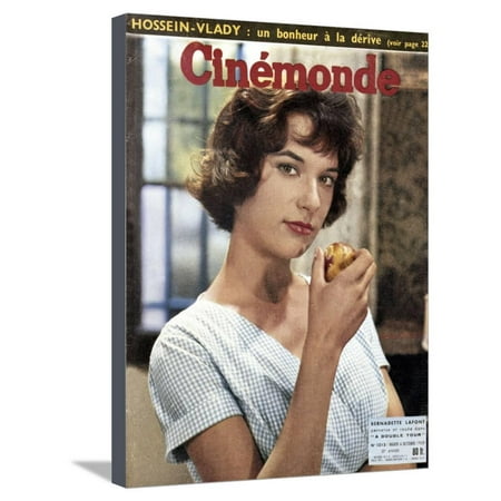 Photo Media Magazine Bernadette Lafont faisant la Une du magazine Cinemonde du 6 octobre, 1959 (photo) Stretched Canvas Print Wall Art ()