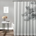 thumbnail image 2 of Fenyluxe  Asian Shower Curtain, Lone Pine on Mountain Slope Art Traditional Chinese Painting Style Oriental Culture, Cloth Fabric Bathroom Decor Set with Hooks, Grey White, 2 of 7