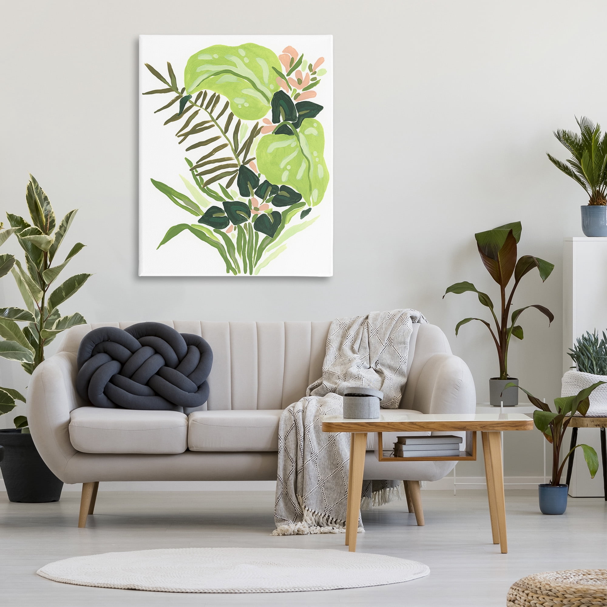 Stupell Industries Modern Jungle Leaves Botanical & Floral Painting Gallery Wrapped Canvas Art Print Wall Art, 36 x 48