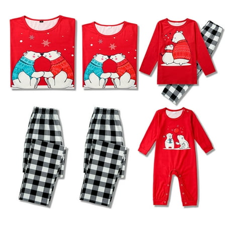 

Dezsed Matching Family Pajamas Sets Christmas PJ s with Short Sleeve Black Tee and Print Pants Loungewear