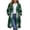 Green, variant on Women's Wool Blend Plaid Hooded Jacket Zip Up Long Sleeve Mid Length Outer Coat with Pocket Casual Loose Fall Winter Street Outerwear Wine