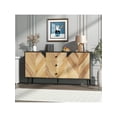 thumbnail image 7 of Studyset 55.1 Inch 3 Drawer Storage Cabinet With Adjustable Shelf & Doors, Wood Coffee Bar Modern Sideboard Buffet Cabinet With Storage,Free Standing Accent Cabinetry Accent Cabinet, 7 of 7