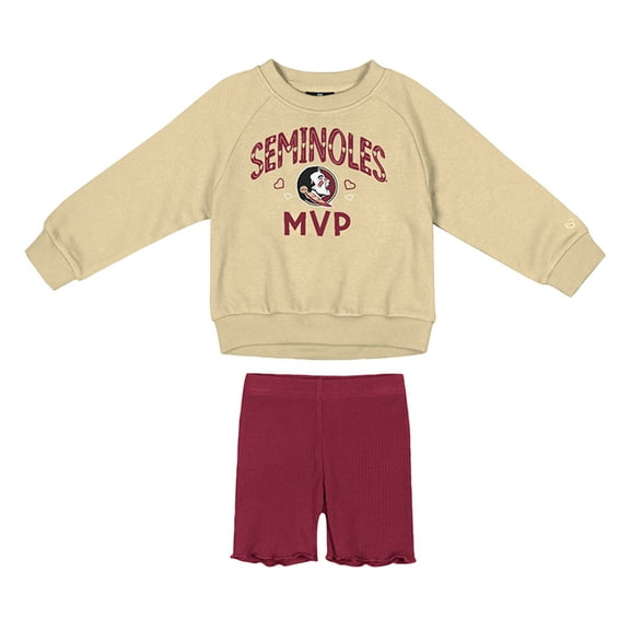 Girls Toddler Colosseum  Gold/Garnet Florida State Seminoles Beta Fleece Sweatshirt and Shorts Set