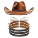 thumbnail image 1 of Banda de Sombrero de Strass de 4 Piezas, Cinturón Brillante para Sombreros de Vaquero para Mujeres y Hombres (Negro), 1 of 7