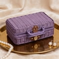thumbnail image 4 of PLPPYFS Mini Wicker Picnic Basket, Decorative Prop Suitcase Vintage Storage Hamper Makeup Organizer, Metal Lock Plastic Rattan Storage Box with Handles for Sundries Travel Camping and Outdoor Party, 4 of 6