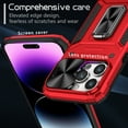 thumbnail image 6 of ShellTech for iPhone 13 Pro Max Case with Slide Camera Cover,Military Grade Protection Case Shockproof Ring Kickstand Cover for iPhone 13 Pro Max ,Red, 6 of 10