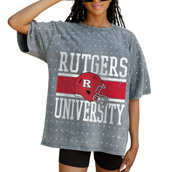 Women's Gameday Couture Gray Rutgers Scarlet Knights On the Ball Oversized T-Shirt
