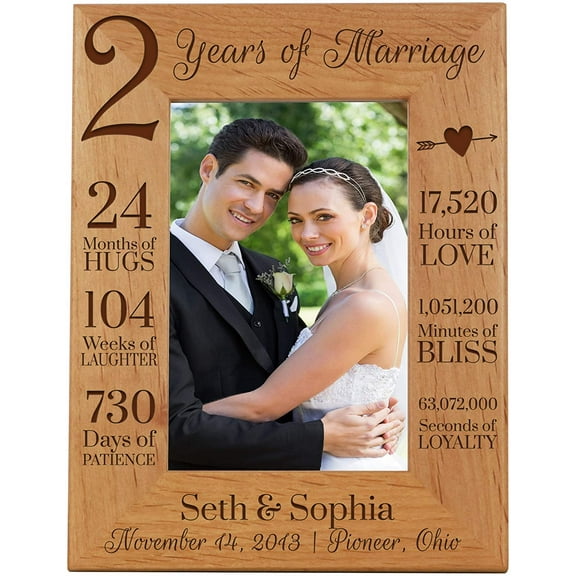 LifeSong Milestones 2nd Anniversary Engraved Personalized Picture Frame