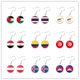thumbnail image 1 of Palestine Thailand Cyprus Egypt Colombia Tunisia Austria Iceland Cambodia National Flag 16mm Glass Cabochon Drop Earrings Women, 1 of 5