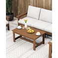 thumbnail image 2 of SSyao HDPE Outdoor Coffee Table, All-Weather Rectangular Patio Side Table, Heavy Duty Weather-Resistant Balcony Table for Poolside, Deck, Garden, Backyard Furniture,Brown 1pack, 2 of 7