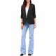 thumbnail image 2 of Blazer de oficina inspirador CHIC para mujer con cuello chal, mangas 3/4 arrugadas, blazer de traje elegante XL negro, 2 of 6