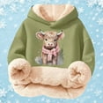 thumbnail image 5 of Girls Hoodie Lined Pullover Warm Winter Kids Casual Top with Cute Print Clothes, 5 of 5