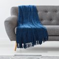 thumbnail image 5 of Americanflat Chenille Throw Blanket in Blue with - Breathable Polyester with Decorative Fringe - Wrinkle and Fade Resistant - 50" x 60", 5 of 5