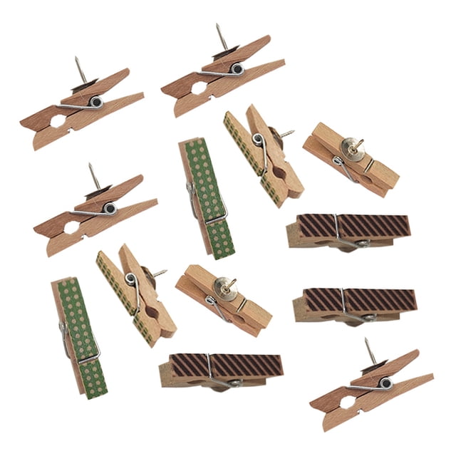 Matsuzay Paquete de 100 Mini Clips para fotos, pinzas para la ropa artesanales de papel de madera, decoración artística, pinzas portátiles para Artesanía Matsuzay HA012313-00