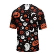 thumbnail image 5 of Mens Halloween Shirts Pumpkin Witch Hat Graphic Short Sleeve Scary Tops Candy Print Crew Neck Fall Spooky Tees S, 5 of 6
