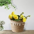 thumbnail image 4 of Home Textile Storage,Seagrass Wicker Basket Flower Pot Folding Basket Storage Basket Decoration, 4 of 5