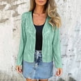 thumbnail image 6 of Ecqkame Women's Sequin Cardigan Open Front Long Sleeve Fully Lined Crew Neck Sparkly Casual Trendy Party Evening Outerwear Mint Green XL, 6 of 9