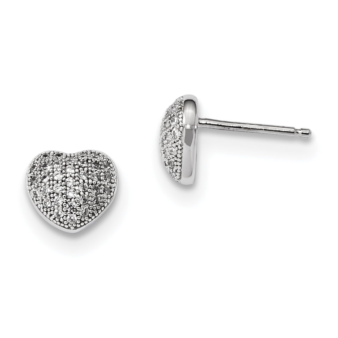 925 Sterling Silver Cubic Zirconia Cz Heart Post Stud Earrings Love Fine Jewelry Gifts For Women For Her 