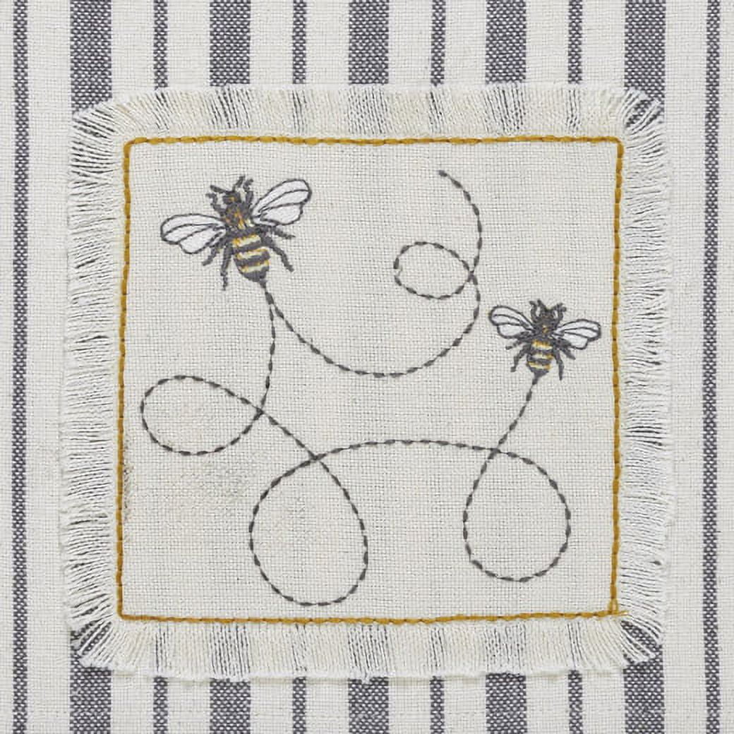 VHC Brands Embroidered Bee Decorative Whimsy, Kitchen Tea Towel- 4 Pack