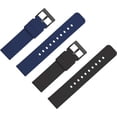thumbnail image 2 of HAHDAXIA 2PCS Silicone Watch Strap 20mm Quick Release - Black Soft Rubber Watch Band Replacement - Waterproof Military Style Watch Strap for Men Ladies - for Smart watch Strap Clasp Buckle, 2 of 7